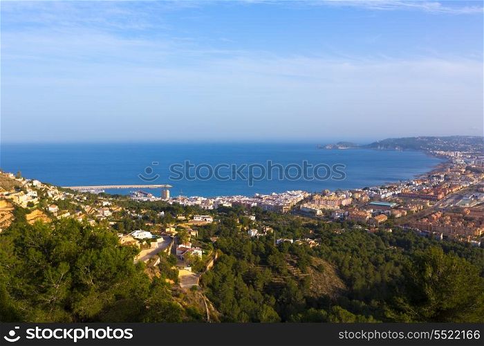 Javea Xabia aerial skyline from Molins in Alicante Mediterranean Spain
