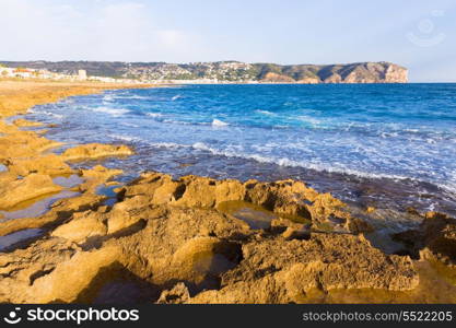 Javea Xabia Muntanyar beach Tosca stone at Alicante Mediterranean Spain