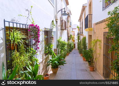 Javea Xabia old town Mediterranean streets in Alicante Spain