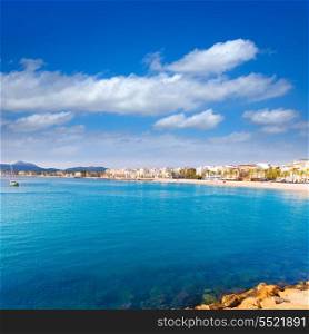Javea Xabia skyline view from port in Alicante Mediterranean Spain