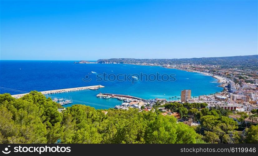 Javea Xabia village aerial view in Mediterranean sea of Alicante spain