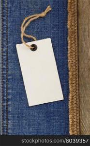 jeans and background of burlap hessian sacking