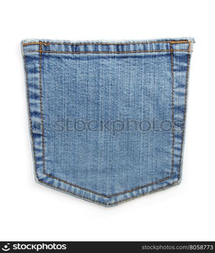 jeans blue pocket texture on white background