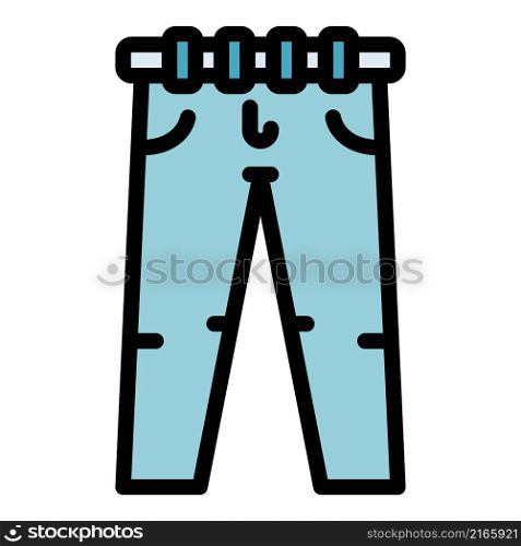 Jeans icon. Outline jeans vector icon color flat isolated. Jeans icon color outline vector