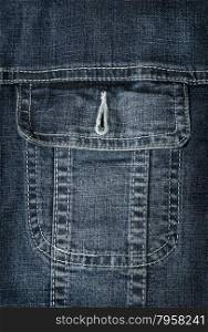 Jeans jacket pocket closeup