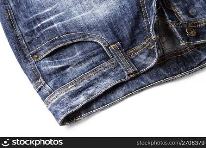 jeans. one blue jeans on white background
