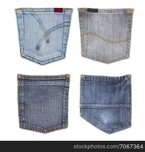 jeans pocket.close up ISOLATED ON WHITE