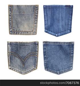 jeans pocket.close up ISOLATED ON WHITE