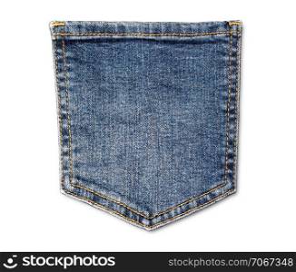 Jeans pocket isolated on the white background with clipping path