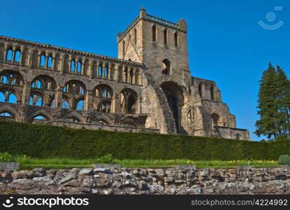 Jedburgh Abbey. part of the ruins of Jedburgh Abbey in scotland