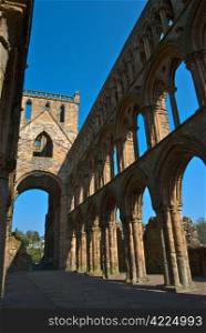 Jedburgh Abbey. part of the ruins of Jedburgh Abbey in scotland