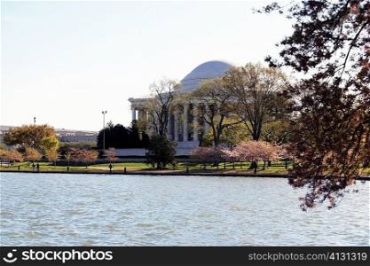 Jefferson memorial across the Tidal Basin, Washington DC, USA