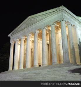Jefferson Memorial at night in Washington, DC, USA.