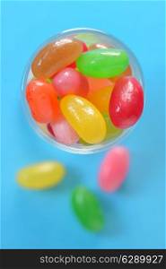 Jelly beans sugar candy in a jar