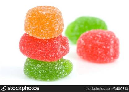 jelly candies isolated on a white