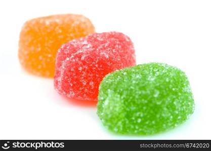 jelly candies isolated on a white