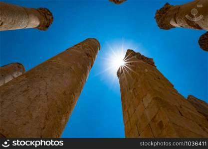 Jerash (Gerasa), ancient roman capital and largest city of Jerash Governorate, Jordan,