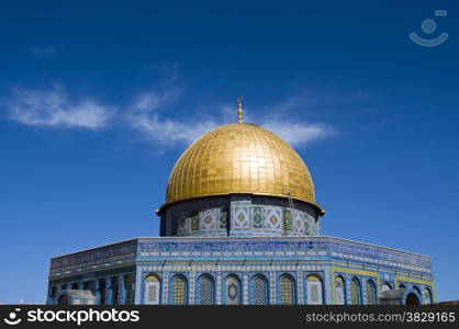 Jerusalem - The Dome of the Rock Mosque with blue sky