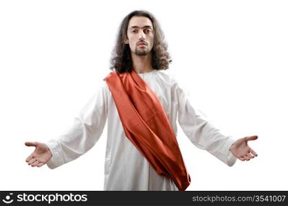 Jesus Christ personifacation isolated on the white