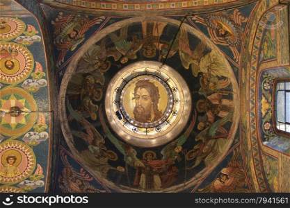 Jesus fresco on the ceiling the church
