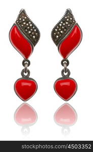 Jewellery and fashion concept with earrings