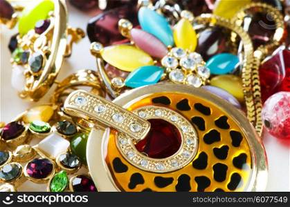 Jewellery arranged at the background