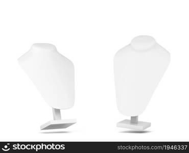 Jewellery bust stand. 3d illustration isolated on white background