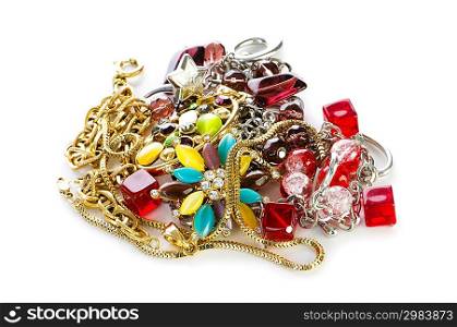 Jewellery isolated on the white background