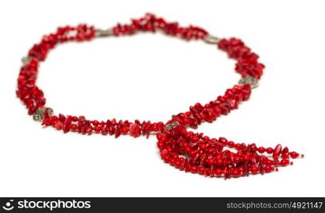 Jewellery necklace isolated on the white background