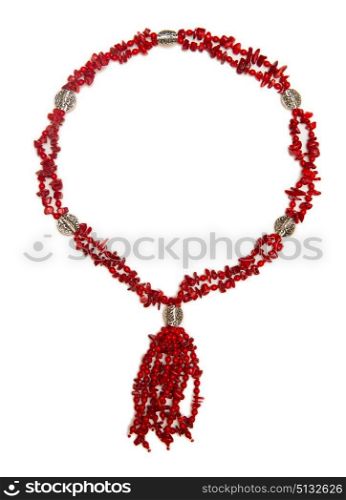Jewellery necklace isolated on the white background