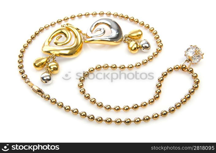 Jewellery on the white background