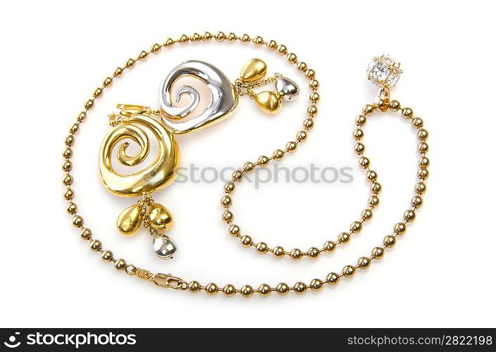 Jewellery on the white background