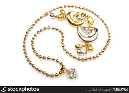 Jewellery on the white background