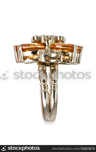 Jewellery ring isolated on the white