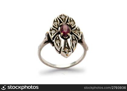 Jewellery ring isolated on the white background