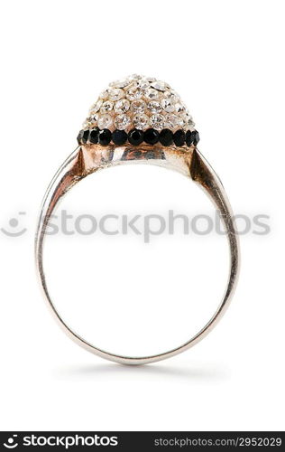 Jewellery ring isolated on the white background