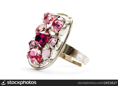 Jewellery ring isolated on the white background