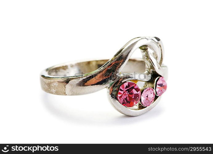 Jewellery ring isolated on the white background