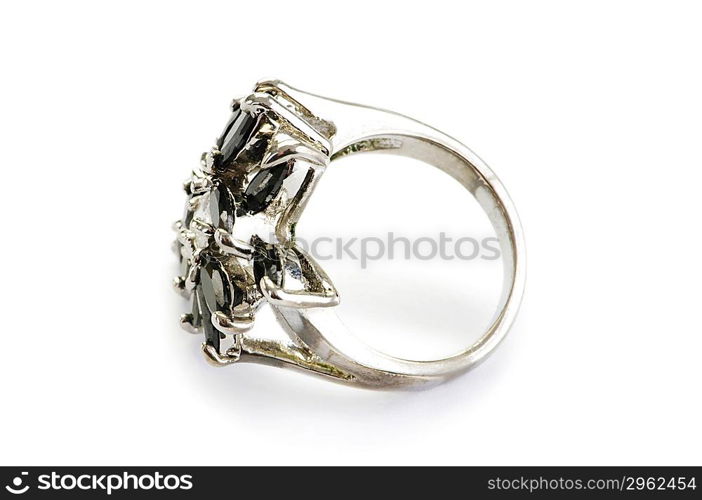 Jewellery ring isolated on the white background