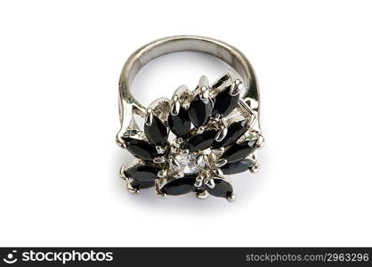 Jewellery ring isolated on the white background