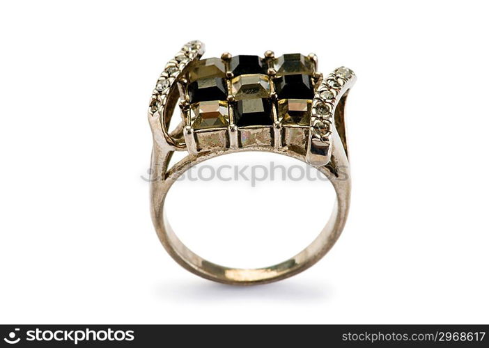 Jewellery ring isolated on the white background