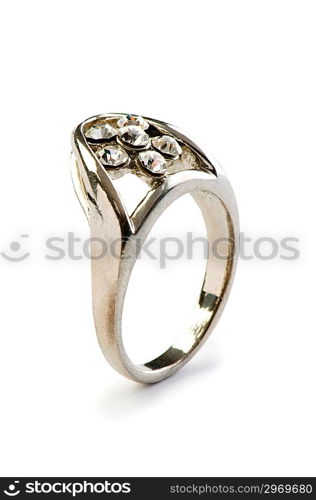 Jewellery ring isolated on the white background