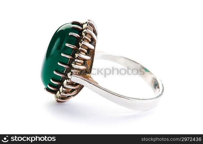 Jewellery ring isolated on the white background