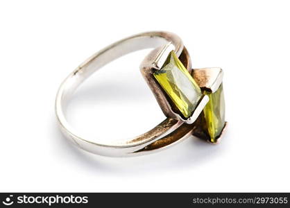 Jewellery ring isolated on the white background