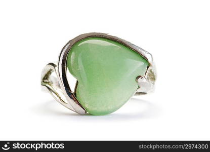 Jewellery ring isolated on the white background