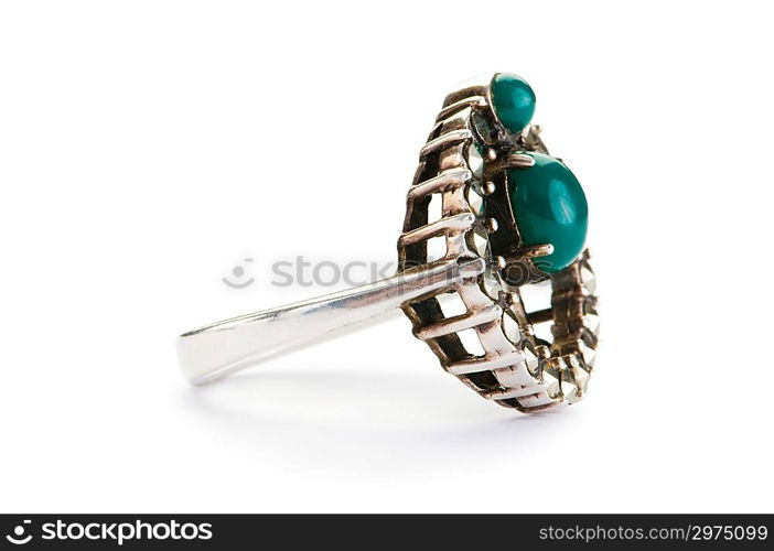 Jewellery ring isolated on the white background