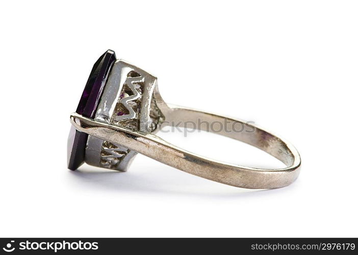 Jewellery ring isolated on the white background