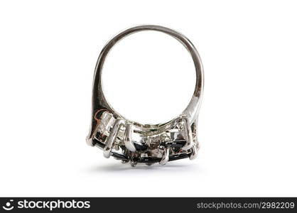 Jewellery ring isolated on the white background