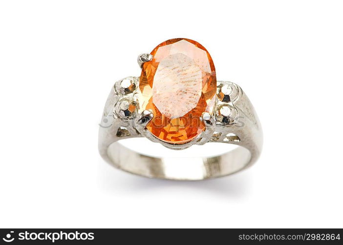 Jewellery ring isolated on the white background