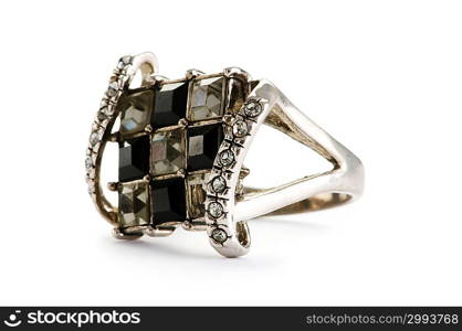 Jewellery ring isolated on the white background